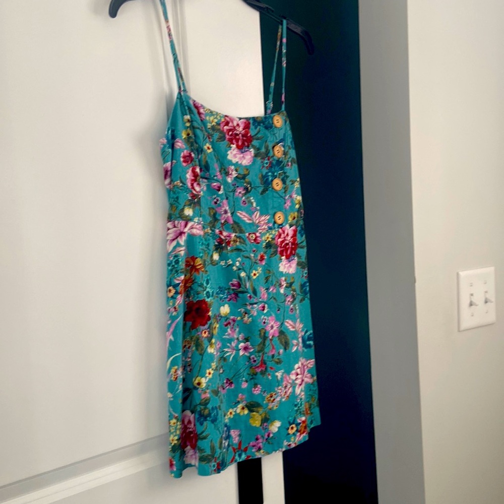 LuLus floral linen mini dress S